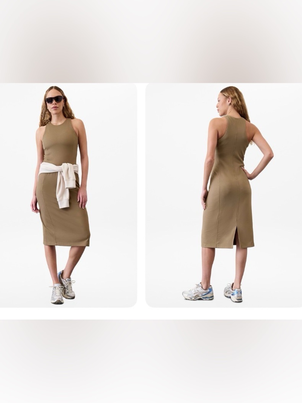 NWT Athleta XL Seasoft rib midi tank dress